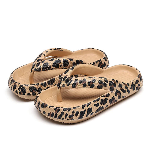 Summer Women Comfort Flip-Flop, attractive print, Soft Thick-Soled Cloud Slippers